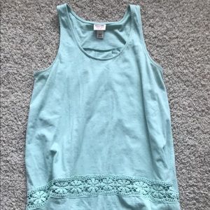 Mint high low tank top